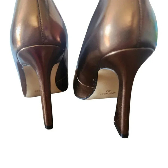 NWOB Nine West Trendz 3 Pump Heel Size 6M Rose Gold Pointed Toe Slip On Women's - Picture 8 of 12